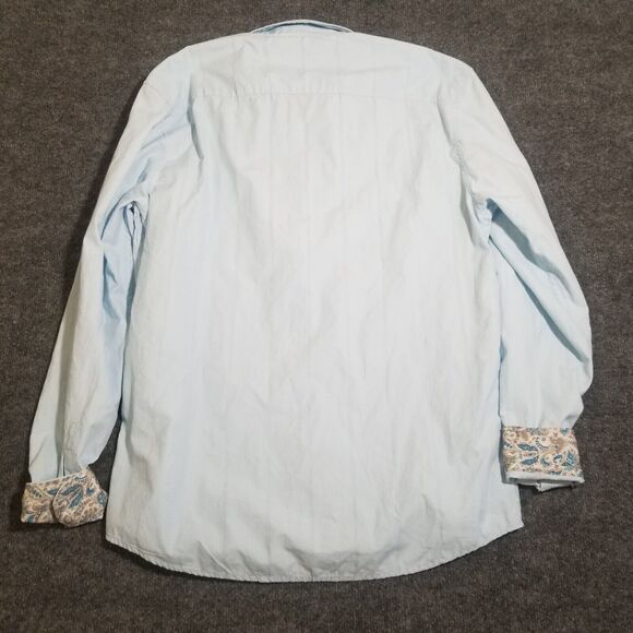 Consequence Shirt Mens XL Light Blue Long Sleeve Button Up Paisley Flip Cuff - Picture 2 of 8